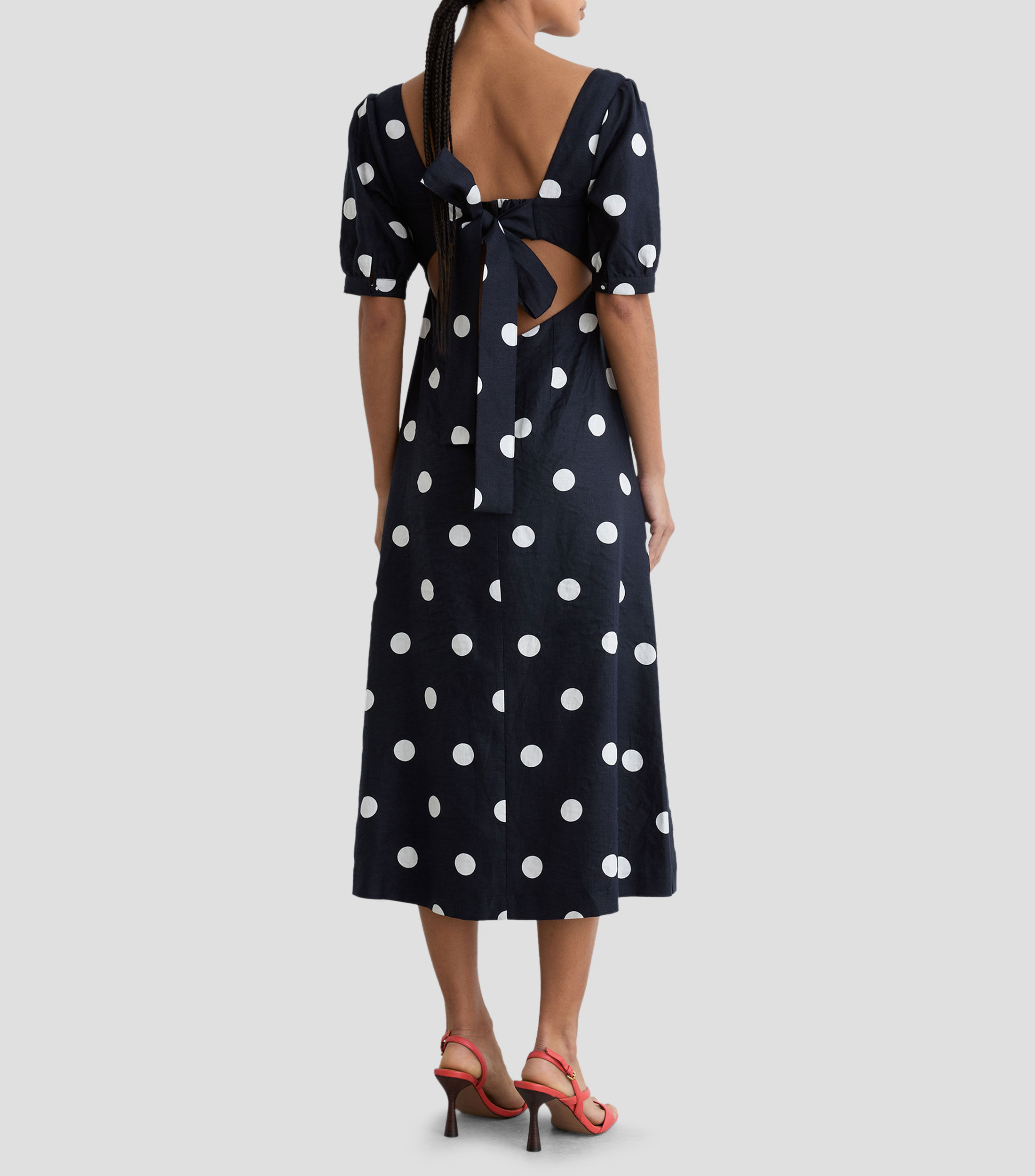 Vestido midi polkadots Mujer